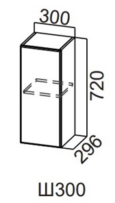 Распашной кухонный шкаф Модерн New, Ш300/720, МДФ в Махачкале