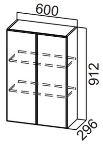 Распашной кухонный шкаф Стайл, Ш600/912, МДФ в Махачкале