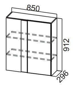Угловой кухонный шкаф Стайл, Ш850у/912, МДФ в Махачкале