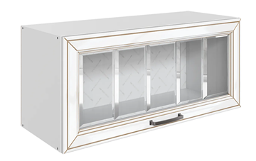 Кухонный шкаф Атланта L800 Н360 (1 дв. рам.) эмаль (белый/белый глянец патина золото) в Махачкале