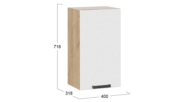 Навесной кухонный шкаф Детройт 1В4 (Дуб крафт золотой/Белый глянец) в Махачкале - изображение 2