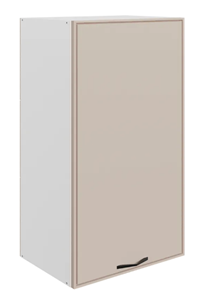Шкаф настенный Монако L450 Н900 (1 дв. гл.), белый/фрапучино матовый в Махачкале
