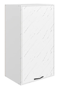 Кухонный навесной шкаф Монако L450 Н900 (1 дв. гл.), белый/мрамор пилатус матовый в Махачкале