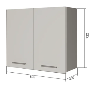 Кухонный навесной шкаф В7 80, МДФ Графит/Белый в Махачкале