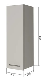 Кухонный шкаф В9 30, Сатин/Белый в Махачкале