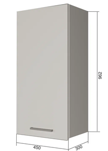Кухонный шкаф В9 45, Сатин/Белый в Махачкале