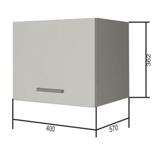 Навесной кухонный шкаф ВГ40Г, Белое гладкое Ламарти/Антрацит в Махачкале