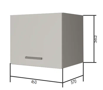 Кухонный шкаф ВГ45Г, Белое гладкое Ламарти/Антрацит в Махачкале