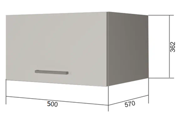 Навесной шкаф ВГ50Г, Белое гладкое Ламарти/Антрацит в Махачкале