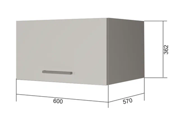 Шкаф кухонный ВГ60Г, Белое гладкое Ламарти/Антрацит в Махачкале