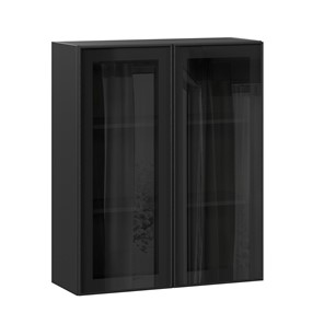 Шкаф кухонный высокий со стеклом 800 Индиго ЛД 298.460.000.156, Чёрный/Чёрный в Махачкале