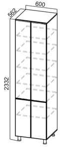 Распашной шкаф-пенал Стайл, П600г(2332), МДФ в Махачкале
