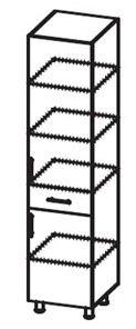 Шкаф-пенал с ящиком Модерн А39 МДФ глянец, металлик, премиум в Махачкале