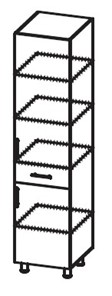 Шкаф-пенал с ящиком Модерн А40 МДФ глянец, металлик, премиум в Махачкале