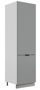 Шкаф-пенал Стоун L600 под холодильник (2 дв.гл.) (белый/оникс софттач) в Махачкале