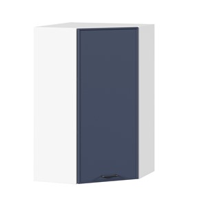 Угловой настенный шкаф высокий Индиго ЛД 298.620.000.117, Белый/Тёмно-синий в Махачкале