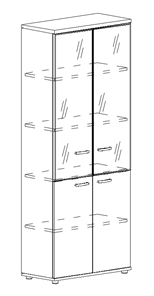 Шкаф для документов Albero, со стеклянными дверьми (78х36,4х193) в Махачкале