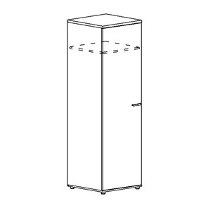Шкаф для одежды глубокий узкий Albero (60х59х193) в Махачкале