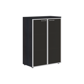 Шкаф средний со стеклянными  дверьми XTEN Дуб Юкон XMC 85.7 (850х410х1165) в Махачкале