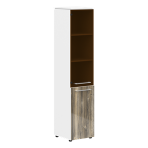 Шкаф колонка комбинированная MORRIS  Дуб Базель/ Белый MHC  42.2 (429х423х1956) в Махачкале