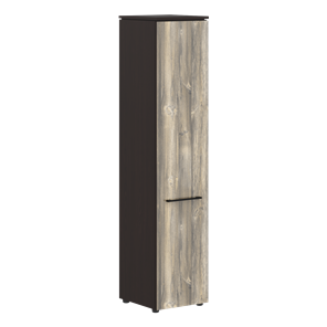 Шкаф колонка с глухой дверью MORRIS  Дуб Базель/Венге Магия MHC 42.1 (429х423х1956) в Махачкале