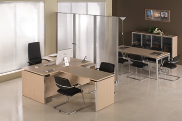 Офисный стол руководителя Reventon, зебрано песочный, правый (180х90х76) МЕ 130 в Махачкале - предосмотр 9