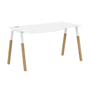 Письменный стол левый FORTA Белый-Белый-Бук  FCT 1367 (L) (1380х900(670)х733) в Махачкале