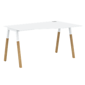 Письменный стол правый FORTA Белый-Белый-Бук  FCT 1367 (R) (1380х900(670)х733) в Махачкале