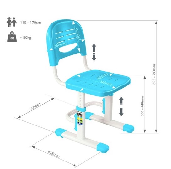 Детский растущий стул SST3 Blue в Махачкале - изображение 4