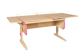 Детский стол-трансформер 1/75-40 (СУТ.25) + Polka_z 1/600 (2 шт.) + Polka_b 1/550 (2 шт.) бежевый/бежевый/розовый в Махачкале