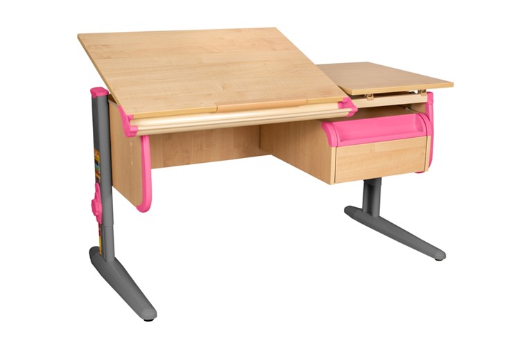Детский стол-трансформер 1/75-40 (СУТ.25) + Tumba 1 Бежевый/Розовый/Ниагара в Махачкале - изображение 1