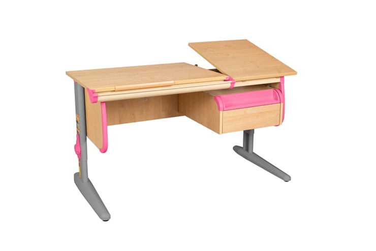 Детский стол-трансформер 1/75-40 (СУТ.25) + Tumba 1 Бежевый/Розовый/Ниагара в Махачкале - изображение 2