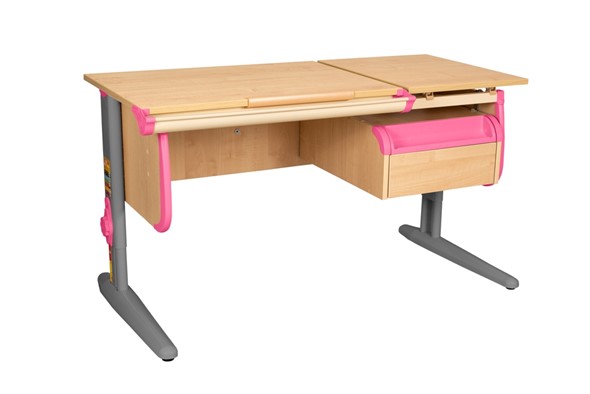Детский стол-трансформер 1/75-40 (СУТ.25) + Tumba 1 Бежевый/Розовый/Ниагара в Махачкале - изображение