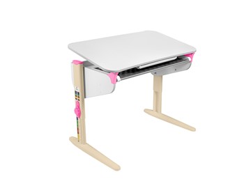 Растущий стол 5/100 (СУТ. 46) Белый/Бежевый/Розовый с лотком в Махачкале