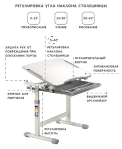 Детский стол-трансформер SET Holto-2А серый в Махачкале - предосмотр 6