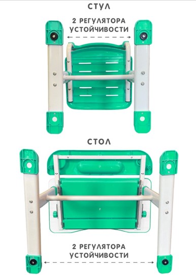 Растущие парта + стул SET HOLTO-17А, зеленый в Махачкале - изображение 12