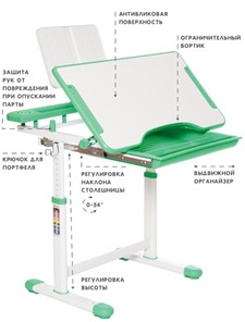 Растущие парта + стул SET HOLTO-17А, зеленый в Махачкале - предосмотр 5