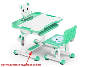 Растущая парта + стул Mealux EVO BD-04 Teddy New XL, green, зеленая в Махачкале